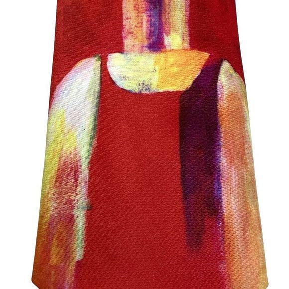 Vintage Ralph Marlin Polyester Tie Senecio 1991 Red Necktie 3.5 Inch Wide - Picture 5 of 8